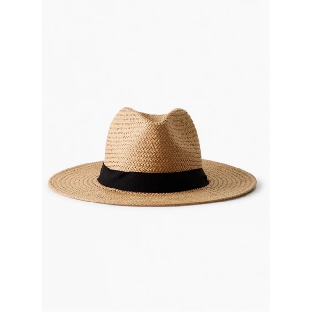 Aritzia Auxiliary Fedora in natural/black, size M/L